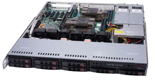 Серверная платформа 1U Supermicro SYS-1029P-MTR (2x3647, C621, 8xDDR4, 8x2.5" HS, 2xGE, 2x600W,Rail)