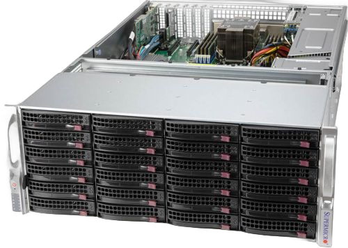 Серверная платформа 4U Supermicro SSG-540P-E1CTR36H (LGA4189, 8*DDR4(3200), 36*Hot-swap 3.5" SAS3/SATA3, 4*PCIE, 2*10Glan, VGA, 5*USB 3.2, 2*1200W)